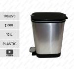 Plast Odpadkový kôš 10 L kovový efekt, Kovovej farby, Strieborný, Čierne