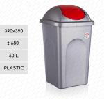 Plast Odpadkový kôš na triedený odpad 60 L sivá, Červená
