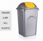 Plast Odpadkový kôš na triedený odpad 60 L sivá, Žltý