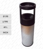 Nehrdzavejúca oceľ 60l odpadové nádoby 60 L Brúsený, Čierne