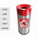 Nehrdzavejúca oceľ 60l smetný kôš 60 L Brúsený