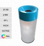 Nehrdzavejúca oceľ Červená nádoby na odpad 60 L Brúsený