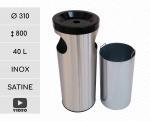 Nehrdzavejúca oceľ Koše na smeti kovový 40 L Brúsený