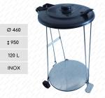 Nehrdzavejúca oceľ Kovový nádoba na smeti s pedálom 120 L