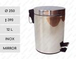 Nehrdzavejúca oceľ Kovový odpadová nádoba s pedálom 12 L Zrkadlový