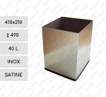 Nehrdzavejúca oceľ Kovový smetné koše na triedený odpad 40 L Brúsený