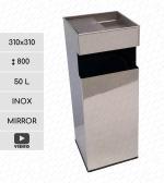 Nehrdzavejúca oceľ Nádoby na odpad z nerezovej ocele 50 L Zrkadlový