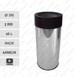 Nehrdzavejúca oceľ Nerezový kôš na odpad 60 L Zrkadlový