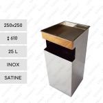 Nehrdzavejúca oceľ Nerezový odpadkové koše s popolníkom 25 L Brúsený