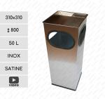 Nehrdzavejúca oceľ Nerezový odpadkové koše vonkajší 50 L Brúsený