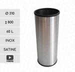Nehrdzavejúca oceľ Otvorený kôš na odpad 60 L Brúsený