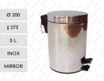Nehrdzavejúca oceľ Pedálový smetná nádoba nerezový 5 L Zrkadlový