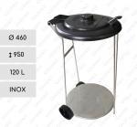 Nehrdzavejúca oceľ Vonkajší odpadkový kôš 120 L
