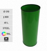 Oceľ Kôš na papier 60 L Požadovaný RAL podľa farby