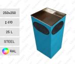 Oceľ Modrý koše na odpad 25 L Požadovaný RAL podľa farby
