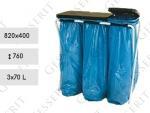 Oceľ, Plast Nádoba na smeti triedený odpad 3x70 L Čierne