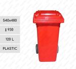 Plast 120 L nádoba na smeti Červená