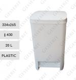 Plast Biela kôš na odpad s pedálom 20 L Biely