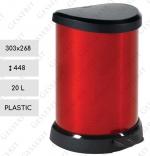 Plast Červená smetné nádoby pedálový 20 L METAL + Čierne