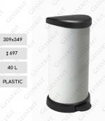 Plast HACCP koše na smeti 40 L METAL Biely, Čierne