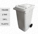 Plast Kôš na odpad biela 240 L Biely