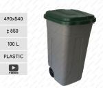 Plast Kôš na odpadky 100l 100 L sivá, Zelená