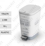 Plast Koše na odpad toaletu, WC 10 L Biely, sivá