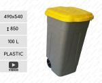 Plast Koše na smeti triedený odpad 100 L sivá, Žltý