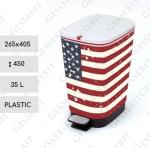 Plast Nádoba na odpad pedálový 35 L Americká vlajka