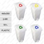 Plast Nádoba na odpad pedálový triedený 50 L Biely