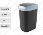 Plast Nádoba na smeti s otočným vekom 25 L Čierne, sivá
