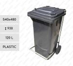 Plast Odpadkový kôš čierna 120 L sivá