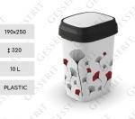 Plast Odpadkový kôš na toaletu, WC 10 L Biely, sivá