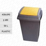 Plast Odpadkový kôš na triedený odpad 50 L sivá, Žltý