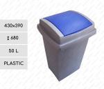 Plast Odpadkový kôš s hojdacím vekom 50 L sivá, Modrý