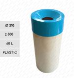 Plast Odpadová nádoba Otvorený 60 L Biely