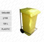 Plast Pedálový kôš na odpadky triedený odpad 120 L Žltý