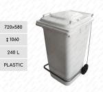 Plast Pedálový koše na odpadky vonkajší 240 L Biely