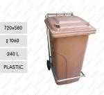 Plast Pedálový odpadkový kôš na triedený odpad 240 L hnedý
