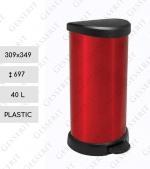 Plast Pedálový odpadová nádoba plastový 40 L METAL Červená + Čierne