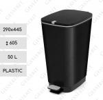 Plast Pedálový popolnica 50 L metal čierna