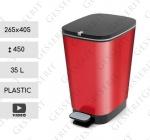 Plast Pedálový smetné nádoby plastový 35 L metal červená