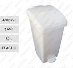 Plast Pedálový smetný kôš plastový 50 L Biely
