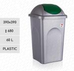 Plast Plastový kôš na odpadky triedený odpad 60 L sivá, Zelená