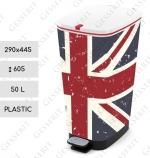 Plast Plastový koše na smeti pedálový 50 L Britská vlajka