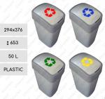 Plast Plastový odpadkové koše na triedený odpad 50 L sivá