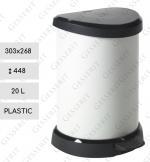 Plast Plastový odpadkový kôš pedálový 20 L METAL Biely + Čierne