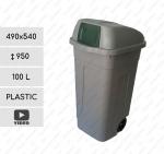 Plast Plastový odpadová nádoba na triedený odpad 100 L sivá, Zelená