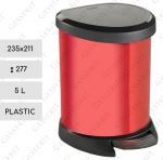 Plast Plastový odpadové nádoby s pedálom 5 L metal červená,Čierne
