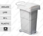 Plast Plastový smetné koše s pedálom 80 L Biely